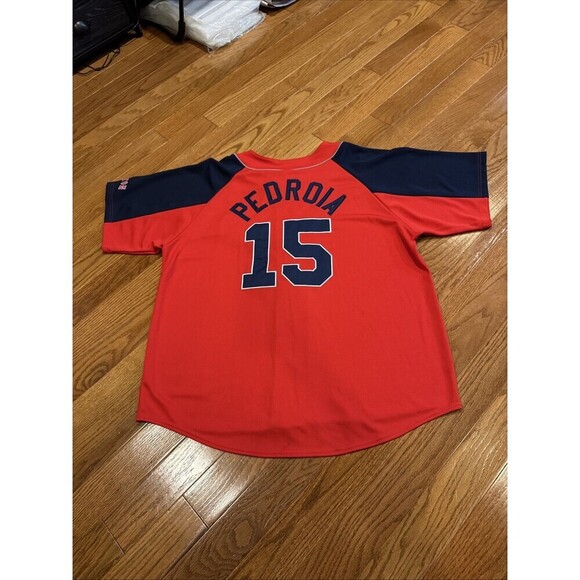 MLB Genuine Merchandise Boston Red Sox MLB Baseball Pedroia Red 2X Jersey EUC - Picture 6 of 6